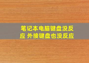 笔记本电脑键盘没反应 外接键盘也没反应